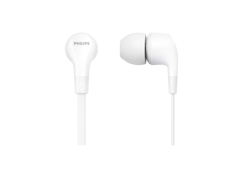 PHILIPS In-Ear Headphones E1105WT/00 With In-Line Remote Control (8.6-Mm Neodymium Drivers, Powerful Bass, Clear Sound, Comfortable Fit