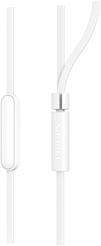PHILIPS In-Ear Headphones E1105WT/00 With In-Line Remote Control (8.6-Mm Neodymium Drivers, Powerful Bass, Clear Sound, Comfortable Fit