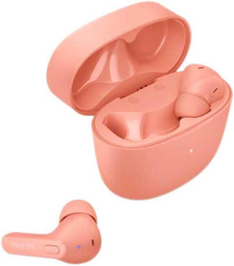 PHILIPS TAT2206PK/00 Auriculares Bluetooth con Micrófono/Resistentes a Salpicaduras y Sudor, 18h de Reproducción, Ajuste Cómodo/Auriculares Inalámbricos/Earbuds, Rosa