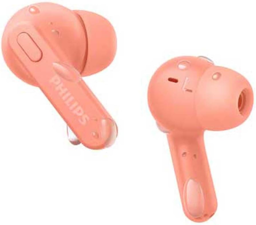 PHILIPS TAT2206PK/00 Auriculares Bluetooth con Micrófono/Resistentes a Salpicaduras y Sudor, 18h de Reproducción, Ajuste Cómodo/Auriculares Inalámbricos/Earbuds, Rosa