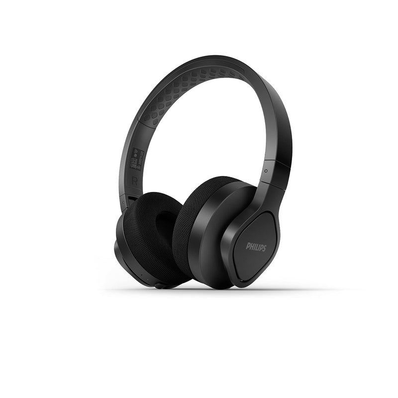PHILIPS A4216BK/00 On-Ear Sports Headphones Wireless (35 Hours Play Time, IP55 Dust/Water Protection, Cooling and Washable Ear-Cups), Black