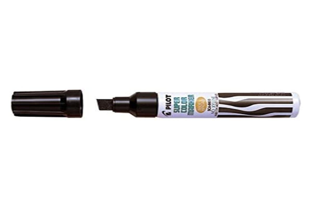 Pilot Supercolour Wide and Broad Permanent Marker Chisel (3mm-12.5mm Line) - Black, Single Pen