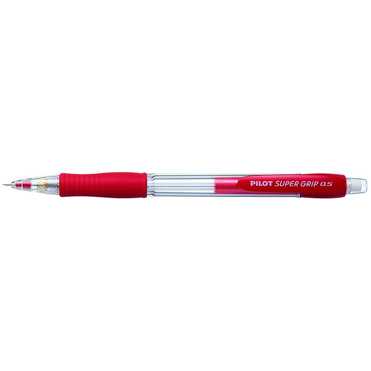Pilot Super Grip H-185 Mechanical Refillable Pencil 0.5mm Red Trim (Box of 12