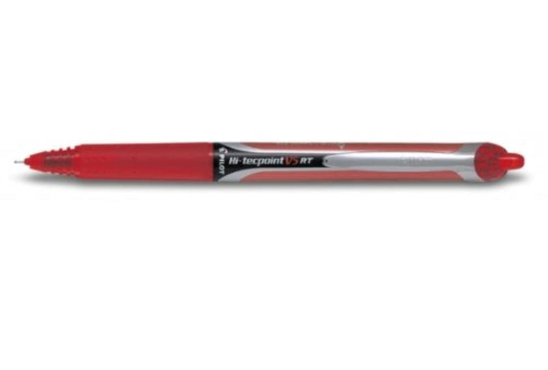 Pilot V5 RT Rollerball Line Retractable Hi-Techpoint 0.5mm Tip 0.3mm Line Red Ref 105101202