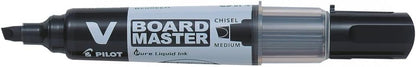 Pilot Begreen Recycled V Board Master Whiteboard Marker Chisel 2.2 - 5.2 mm Tip - Black, Box of 10