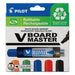 Pilot Begreen Recycled V Board Master Whiteboard Marker Chisel 2.2-5.2 mm Tip - Black/Red/Blue/Green/Orange, Wallet of 5