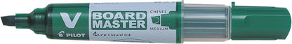 Pilot Begreen Recycled V Board Master Whiteboard Marker Chisel 2.2-5.2 mm Tip - Black/Red/Blue/Green/Orange, Wallet of 5