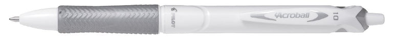 Pilot Acroball Retractable Ballpoint - Pure White/Black (Box of 10), 23100101