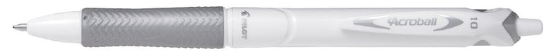 Pilot Acroball Retractable Ballpoint - Pure White/Black (Box of 10), 23100101