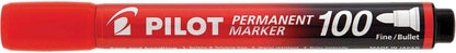 Pilot SCA-100-R – Pack of 12 Permanent Markers with Conical Tip, Red