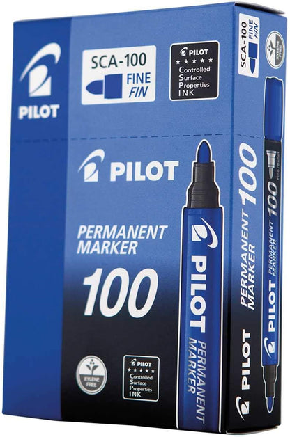 Pilot sca-100-l – Pack of 12 Permanent Markers, Conical Tip, Blue