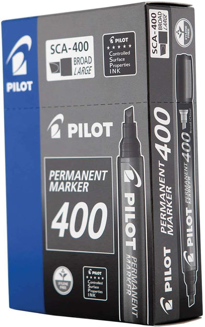 Pilot sca-400-b – Pack of 12 Permanent Markers, Chisel Tip