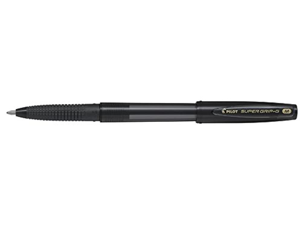 Pilot Medium Line 1 mm Tip Super Grip G Stick Ballpoint Pen - Black, Box of 12