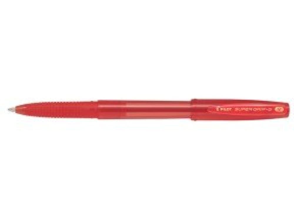 Pilot Medium Line 1 mm Tip Super Grip G Stick Ballpoint Pen - Red, Box of 12