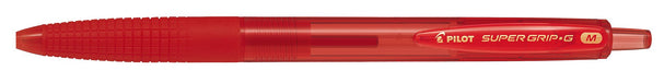 Pilot Medium Line 1 mm Tip Super Grip G Retractable Ballpoint Pen - Red, Box of 12