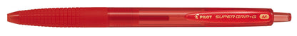 Pilot Medium Line 1 mm Tip Super Grip G Retractable Ballpoint Pen - Red, Box of 12