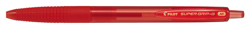Pilot Medium Line 1 mm Tip Super Grip G Retractable Ballpoint Pen - Red, Box of 12