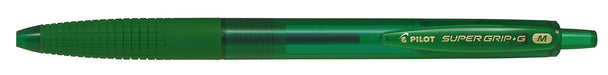 Pilot Medium Line 1 mm Tip Super Grip G Retractable Ballpoint Pen - Green, Box of 12