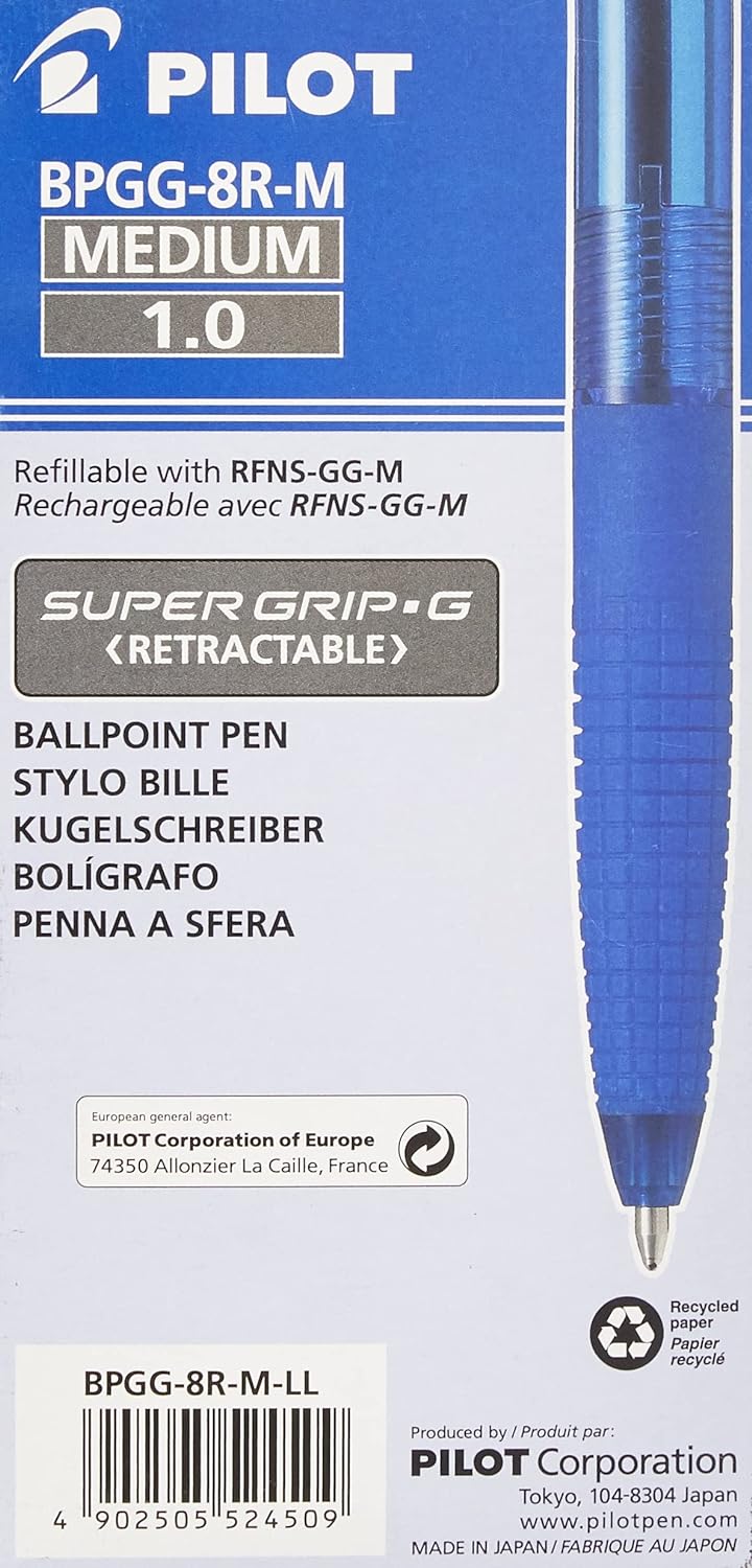 Pilot Super G Ballpoint Pen - Blue (Pack of 12
