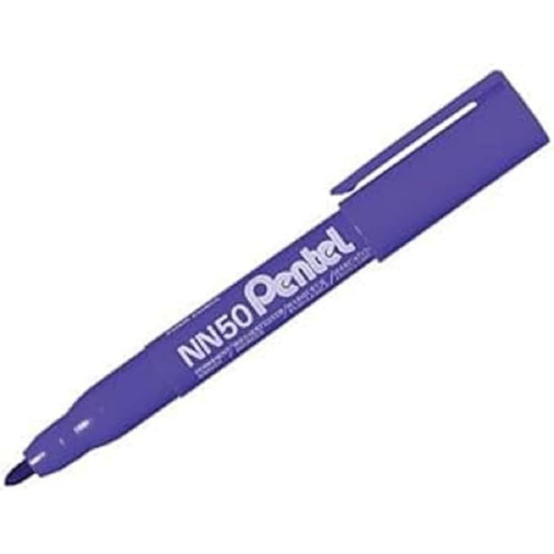 Pentel Bullet Tip Permanent Marker, Blue Ink, 1 Pack of 12 Markers