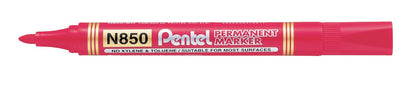 Pentel N850 Permanent Marker, Bullet Point, Red Ink, 1 Pack of 12 Markers