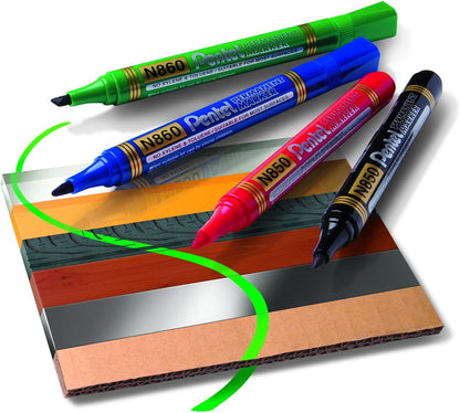 Pentel Permanent Markers Bullet Point - Blue (Pack of 12