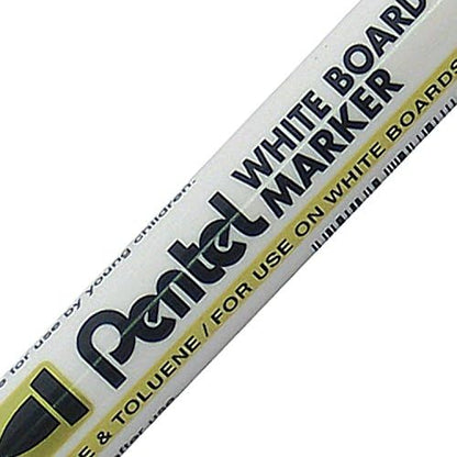 Pentel 4.2 mm Bullet Tip White Board Marker - Black (Pack of 12 Pens