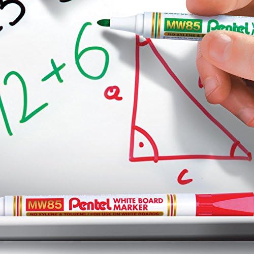Pentel 4.2 mm Bullet Tip White Board Marker - Black (Pack of 12 Pens