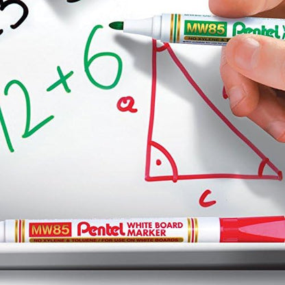 Pentel 4.2 mm Bullet Tip White Board Marker - Black (Pack of 12 Pens