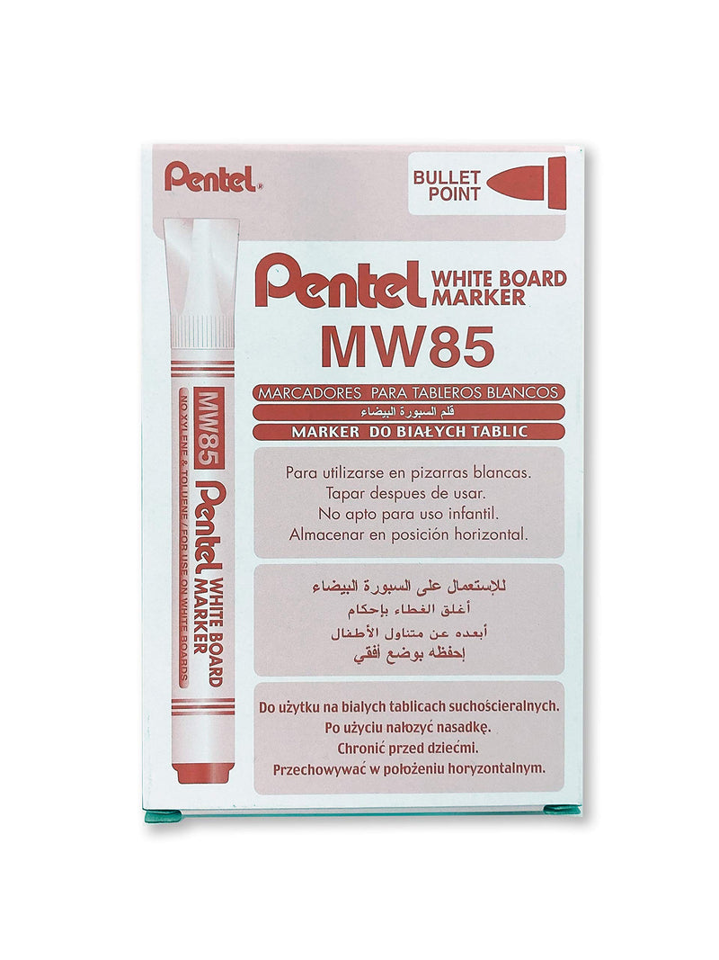 Pentel - Marcador económico para pizarra blanca. Color rojo. - Pack de 12