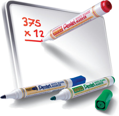 Pentel - Marcador económico para pizarra blanca. Color rojo. - Pack de 12