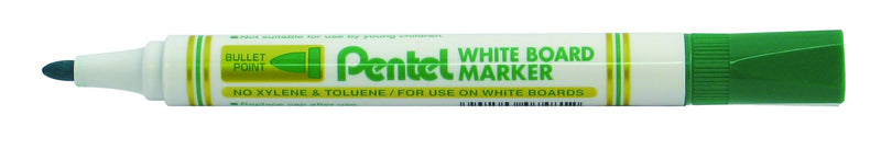 Pentel Bullet Point White Board Marker, Green Ink (Pack of 12