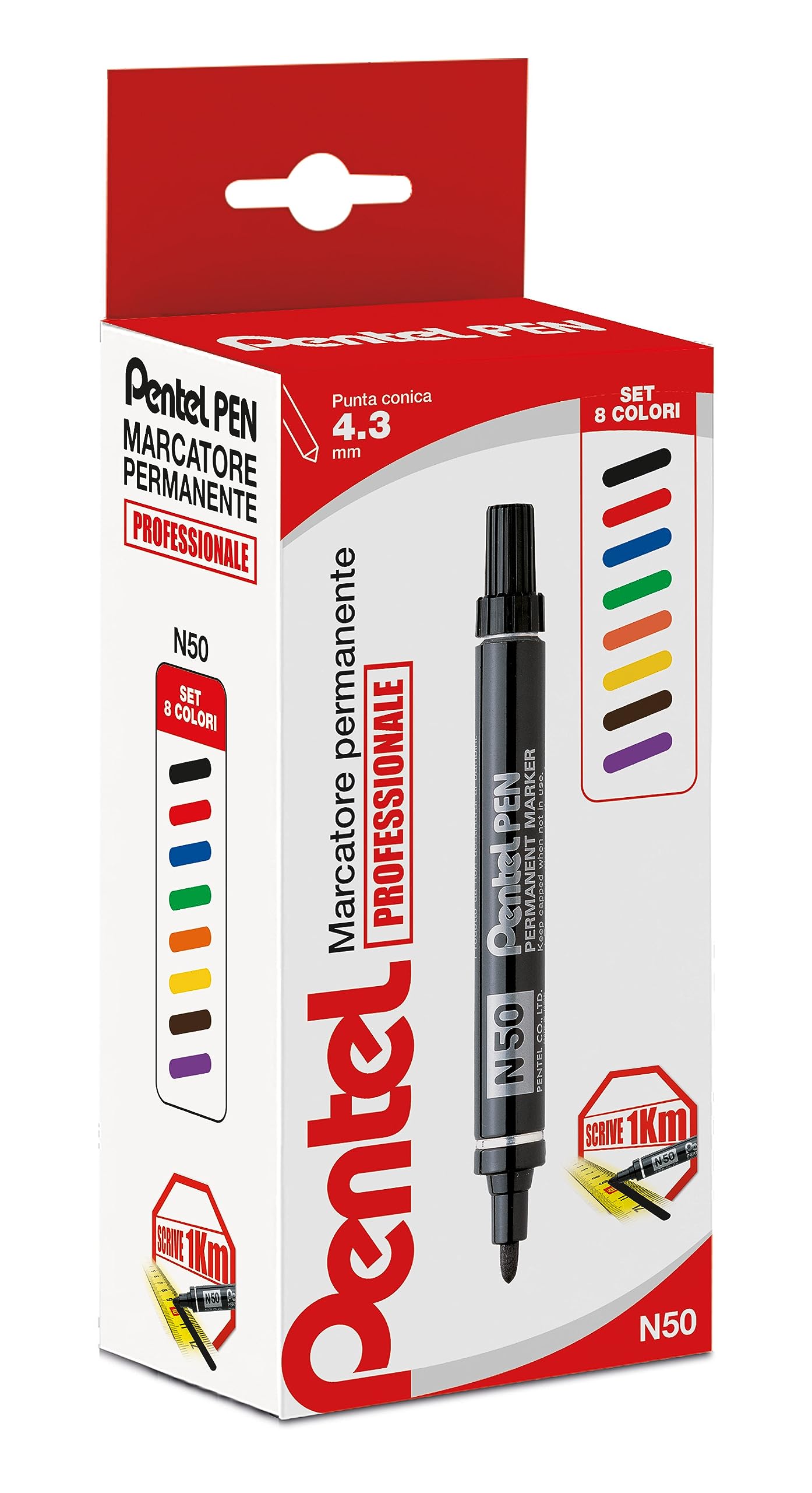 Pentel N50 Marker Black/Red/Green/Blue/Brown/Orange/Purple/Yellow