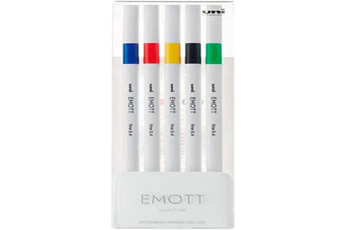 Uni Emott Fineliners Set of 5 Vivid Colours