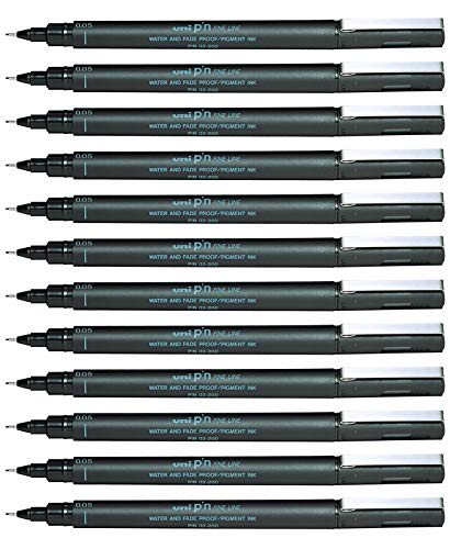 Permanent Marker Uni-Ball Pin005-200(S) Black 12 Pieces
