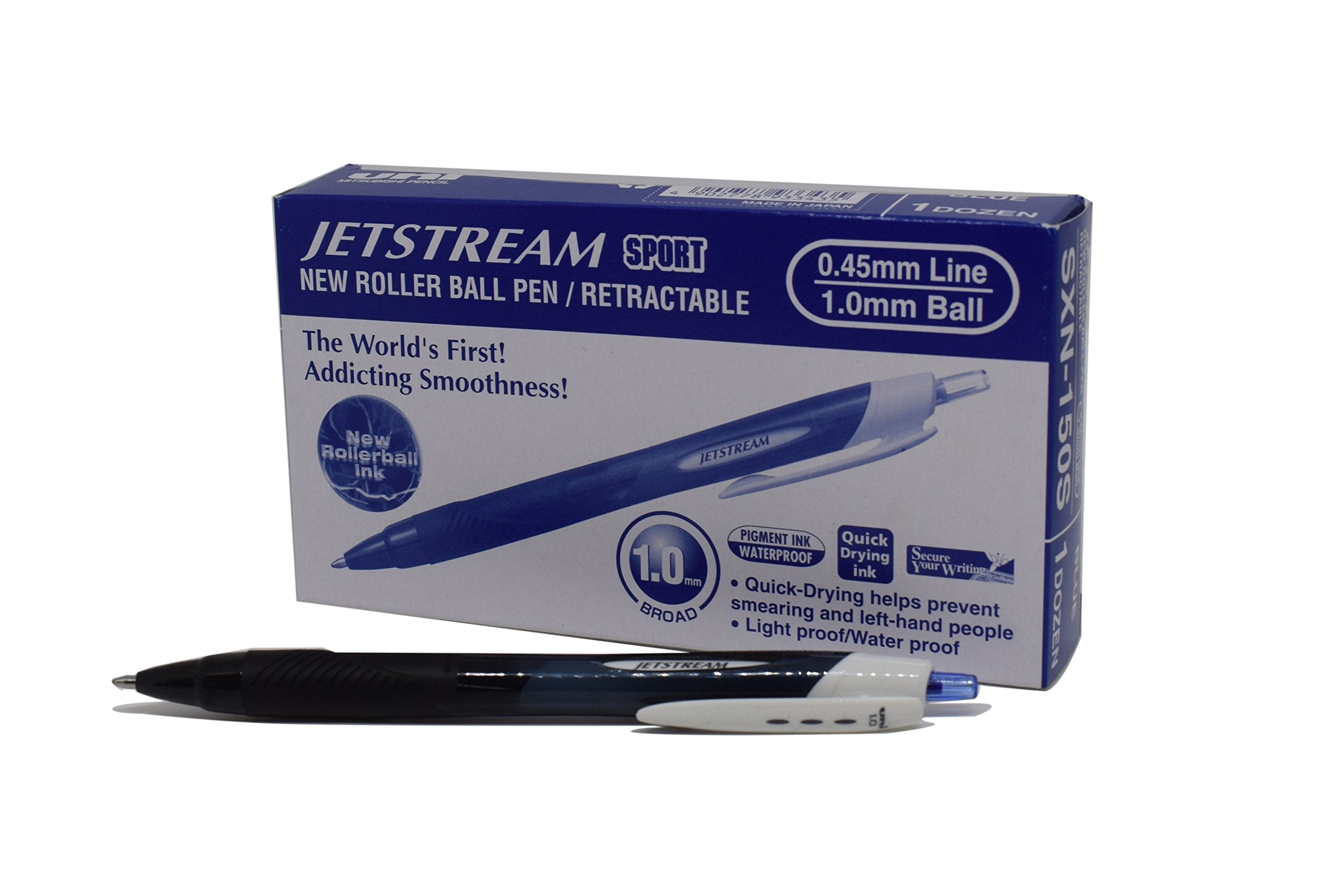 uni-ball 019828000 1 mm Jetstream Sport RT Rollerball Pen - Blue (Pack of 12