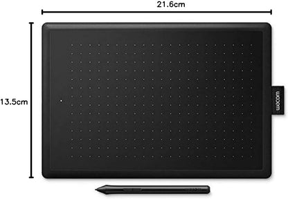 Wacom One by Wacom Medium Tableta digitalizadora, 2540 lineas por pulgada , 216 x 135 mm, USB, Negro - Tableta grafica (Alambrico, Pluma, 133 pps