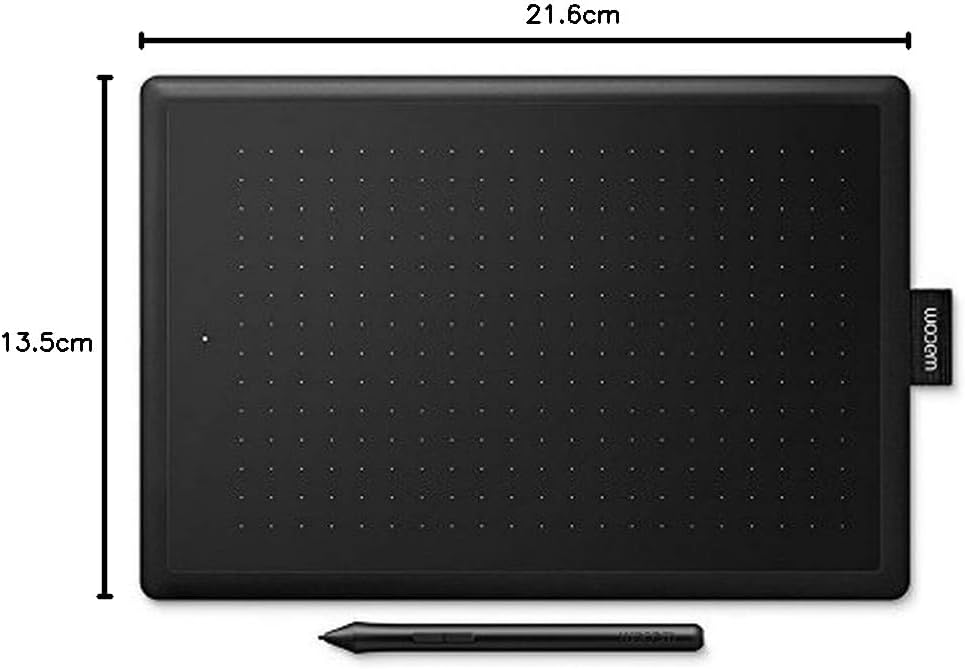 Wacom One by Wacom Medium Tableta digitalizadora, 2540 lineas por pulgada , 216 x 135 mm, USB, Negro - Tableta grafica (Alambrico, Pluma, 133 pps