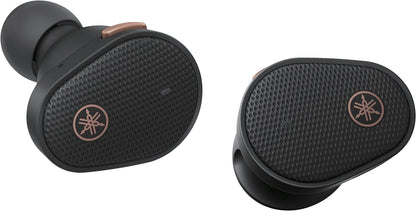 Yamaha TW-E5B True Wireless Bluetooth Earbuds in Charging Case with True Sound, aptX Adaptive, Game Mode, Ambient Sound, Listening Care and Built-In Microphone, in Black