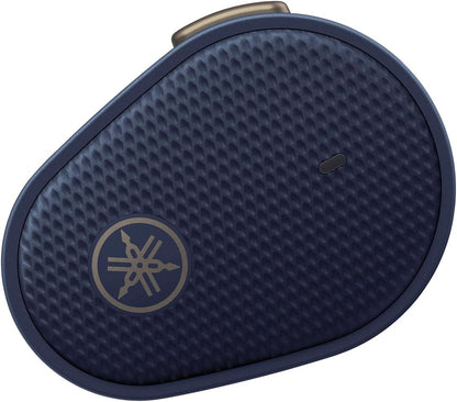 Yamaha TW-E5B True Wireless Bluetooth Earbuds in Charging Case with True Sound, aptX Adaptive, Game Mode, Ambient Sound, Listening Care and Built-In Microphone, in Blue