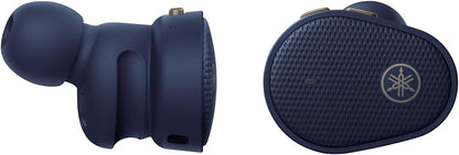 Yamaha TW-E5B True Wireless Bluetooth Earbuds in Charging Case with True Sound, aptX Adaptive, Game Mode, Ambient Sound, Listening Care and Built-In Microphone, in Blue