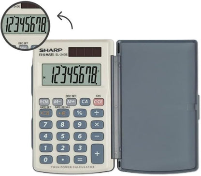 Sharp EL-243EB - Calculadora (Bolsillo, Calculadora básica, 8 dígitos, Azul, Blanco