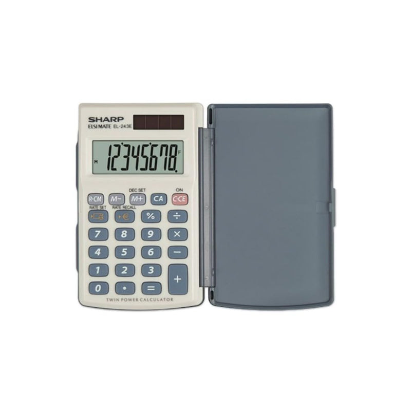 Sharp EL-243EB - Calculadora (Bolsillo, Calculadora básica, 8 dígitos, Azul, Blanco