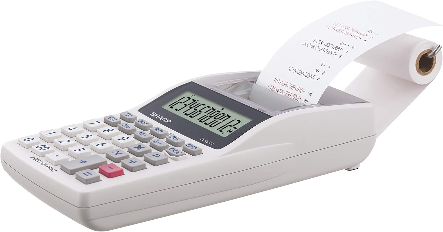 Sharp EL-1611V Printing Calculator Without Adapter