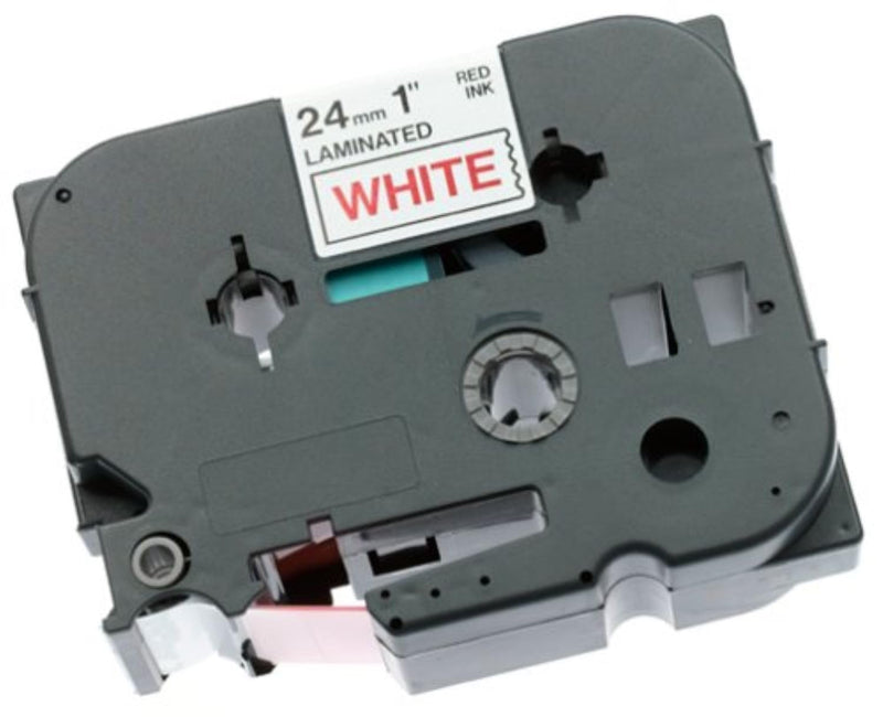 Brother - Laminated tape - white, red - Roll (2.4 cm x 8 m) - 1 roll(s