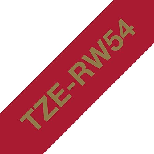 Original Brother Textiles Label Tape TZe-RW54 Gold on Wine red, 24 mm Wide, 4 m Long (for Brother P-Touch H200, H100LB/R, H105, E100/VP, D200/BW/VP, D210/VP, Cube, Cube Plus