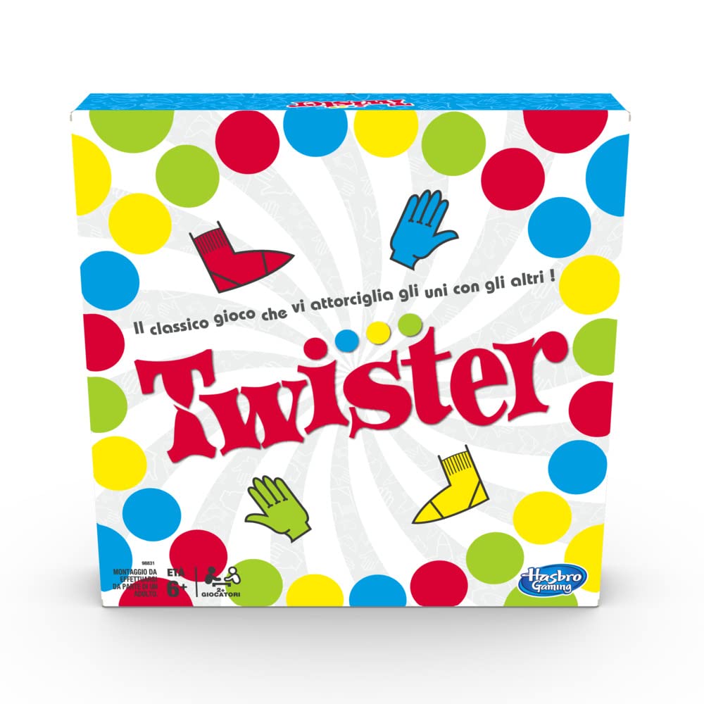 Hasbro Gaming 315-98831456 Twister Box Game-2020 Italian Version, Single, multi-coloured, 3