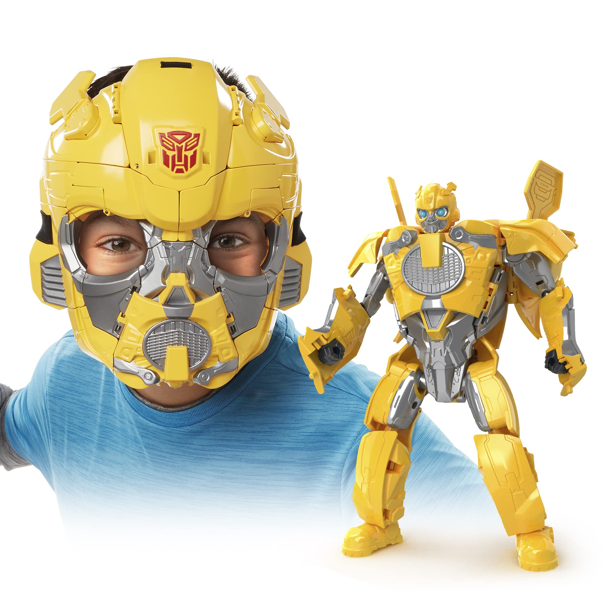 Transformers Toys Rise of the Beasts Film Bumblebee 2-in-1 Converting Mask for Ages 6 and Up, 22.5 cm
