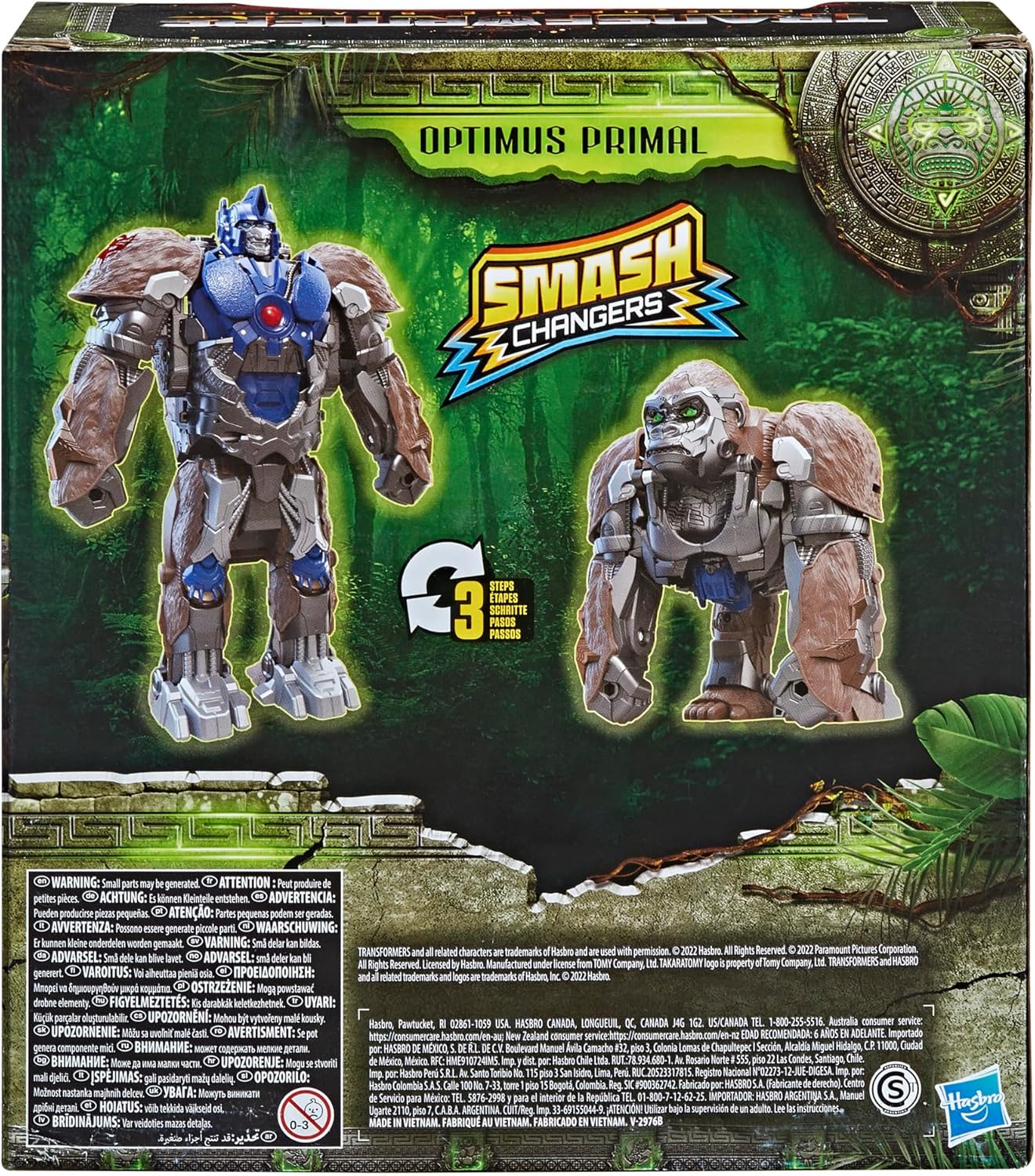 Transformers-speelgoed, Transformers: Rise of the Beasts-film, Smash Changer Optimus Primal-actiefiguur, vanaf 6 jaar, 22,5 cm