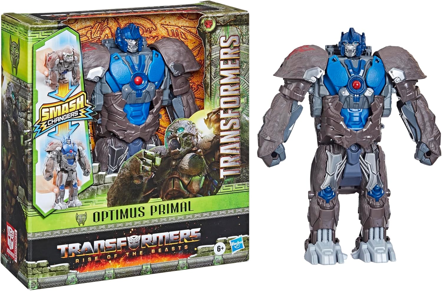 Transformers-speelgoed, Transformers: Rise of the Beasts-film, Smash Changer Optimus Primal-actiefiguur, vanaf 6 jaar, 22,5 cm